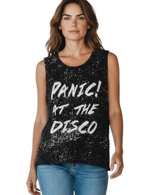 Panic! At The Disco Black Graphic Muscle Tank